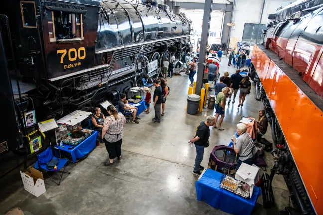 Oregon Rail Heritage Center Enginehouse during Animal Services' outreach adoption event.