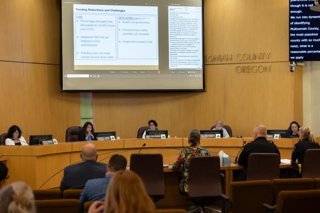 For the second time in four years, the Multnomah County Board of Commissioners was briefed on the impacts that “chronic” public safety underfunding makes on public safety positions, programs and jail beds in the state’s most populous county. 