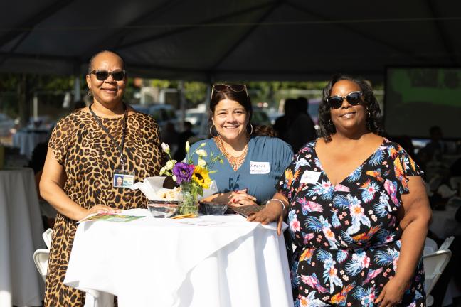 Left to right) Juvenile Counselor Rosemary Owens, Ximena Ospina-Todd (Latino Network), and Kamille Irwin-Cordero (Portland Opportunities Industrialization Center + Rosemary Anderson High School)