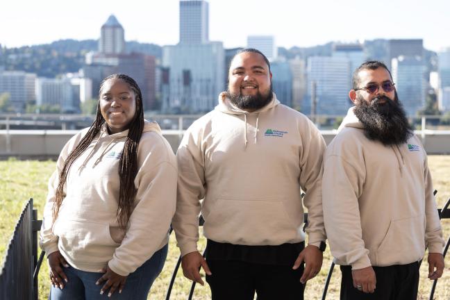 From left: Y'Kirshia Davis, a GVIFBHRT mental health consultant, Jerome Sloan, the program’s supervisor and Adolfo Jimenez, GVIFBHRT mental health consultant.