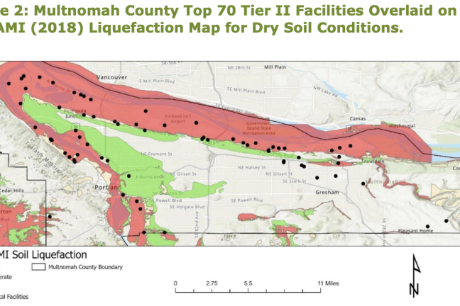 Top 70 Type II facilities, or facilities that store toxic chemicals under pressure, most at risk for earthquake damage due to the type of soil