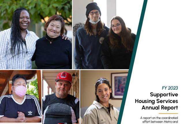 Cover of Multnomah County's Supportive Housing Services FY 2023 annual report.