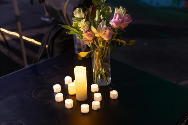 Candles on a table