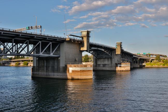 Morrison Bridge maintenance work 