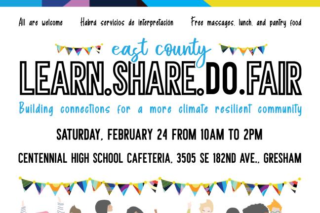 Flyer for 2024 East County Learn Share Do