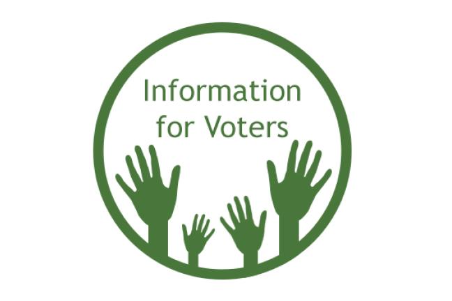 information for voters icon with four hands raised