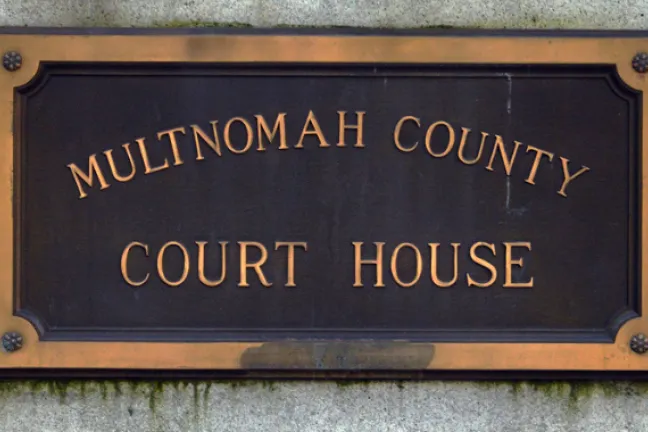 Multnomah County Court House plaque