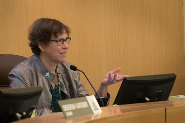 Multnomah County Commissioner Judy Shiprack commended project team for design efforts made inside the courthouse