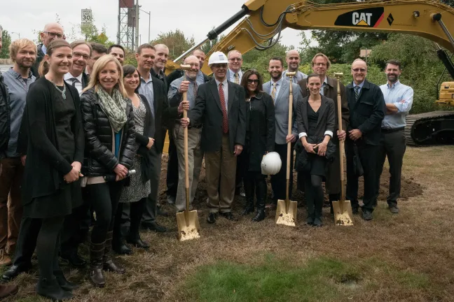 Members of the courthouse project team pose for picture