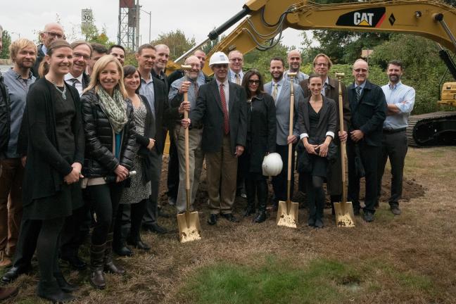 Members of the courthouse project team pose for picture