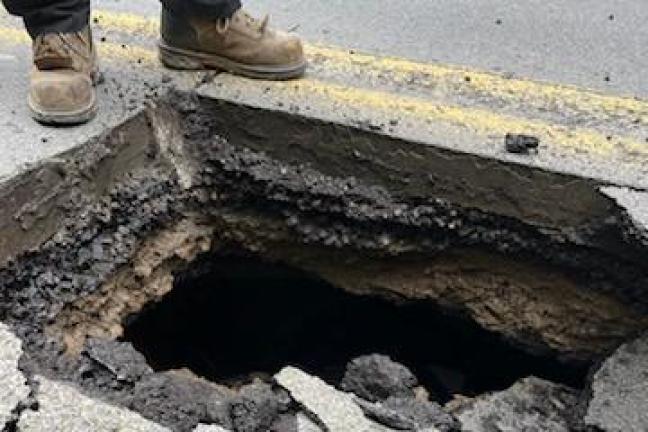 S.E. Woodard Road sinkhole 