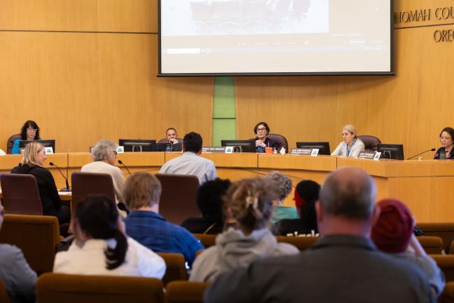 Board of County Commissioners sits at dais in the boardroom