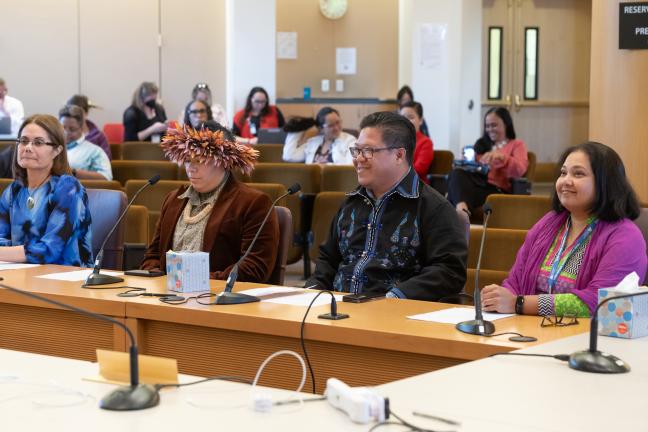 From right: Jacinta Galea'i, Kāme'o Kahawai, Cayle Tern, Zumana Rahman