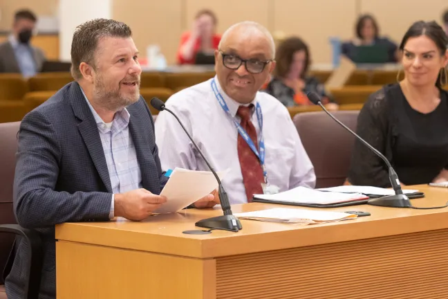 From left: Jay Scroggin, interim deputy director of the Department of Community Justice, Truls Neal, interim director of Adult Services, and Denise Peña, newly appointed director of the Department of Community Justice.