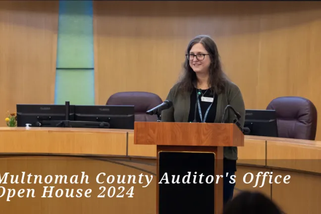 Multnomah County Auditor's Open House event on September 18, 2024