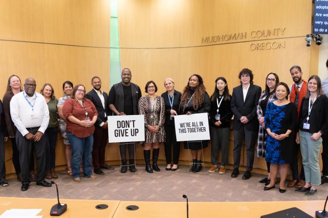 County Commissioners and members of the suicide prevention coalition recognize suicide prevention awareness month