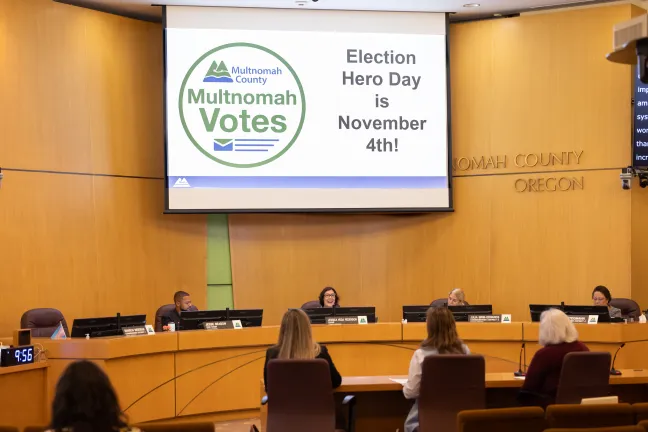 The Multnomah County Board of Commissioners proclaim Monday, Nov. 4, 2024 — the eve of this year’s Nov. 5 general election — as Election Hero Day in show of support amid corrosive effects of misinformation   