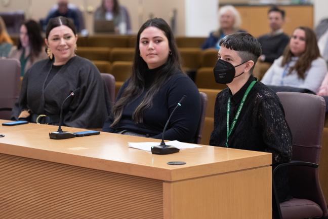 presenters sit before Multnomah County Board 