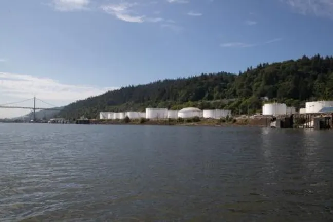 CEI Hub tanks along the Willamette River