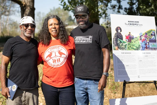 Jerry Hunter, Shantae Johnson and Arthur Shavers at the groundbreaking.