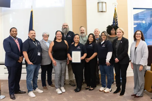The Board recognizes Veterans Day with County staff