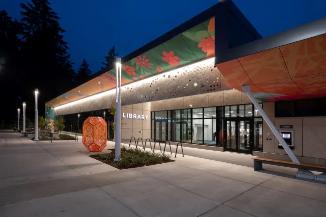 Multnomah County Midland Library entrance