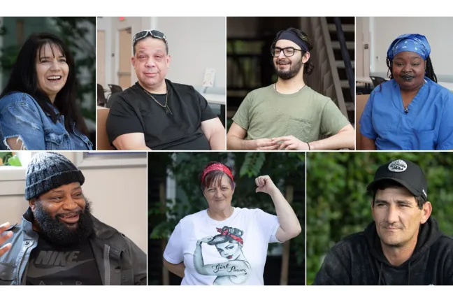 Collage of photos from annual report