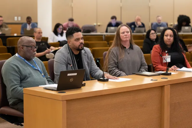 From left: Interim Behavioral Health Director Anthony Jordan, Behavioral Health Finance Manager Braidy Estevez, Interim Deputy Director Jessica Jacobsen, Health Department Director Rachael Banks 