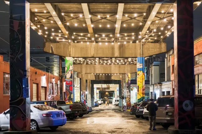 Winter lights under Portland Bridge 