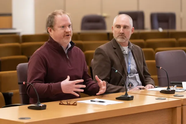Tim Lynch presenting the Resource Conservation Report to the Board of County Commissioners