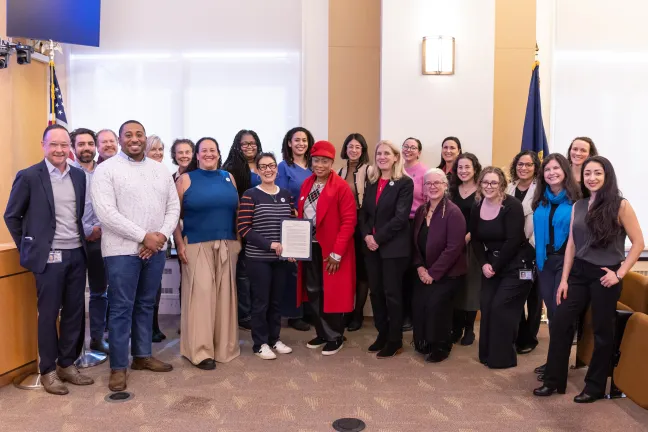 The Board of County Commissioners and invited guests celebrate Women’s History Month and International Women’s Day
