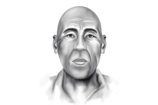 Representación fotográfica dibujada del hombre fallecido.