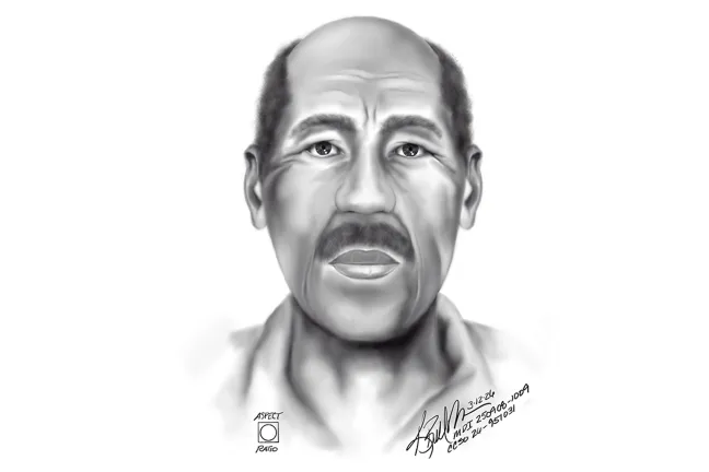 Representación fotográfica dibujada del hombre fallecido.