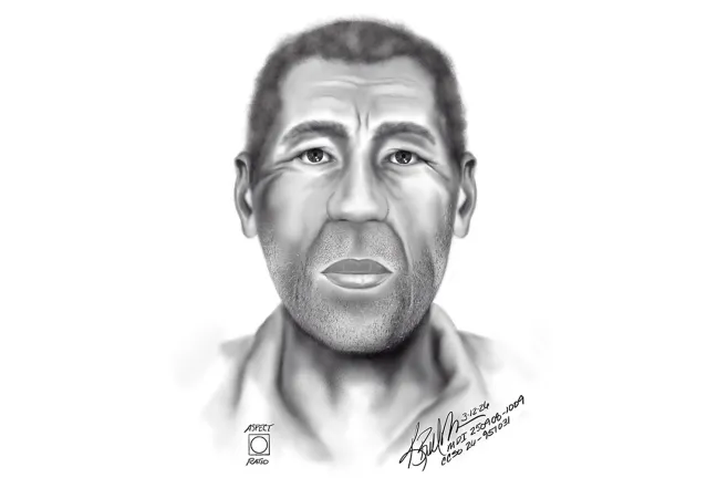 Representación fotográfica dibujada del hombre fallecido.