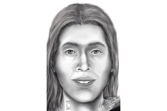 Recreación de un hombre blanco fallecido no identificado, de entre 19 y 31 años.
