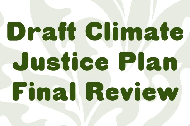 Draft Climate Justice Plan Final Review