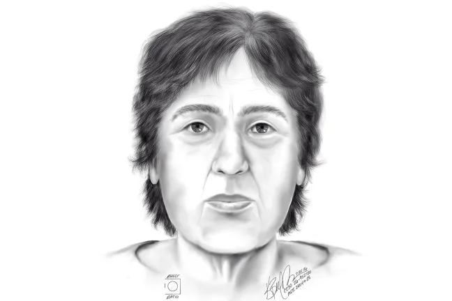 Rendition on an unidentified woman who died before April 10, 2026, along the Willamette River in Northwest Portland