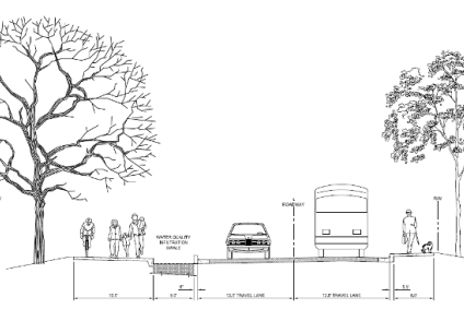 Arata Road proposed design cross-section.