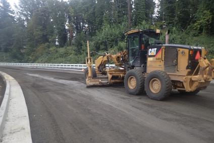 Grading 238th Drive before paving, 10-4-2021.