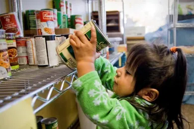 Child at food pantry 