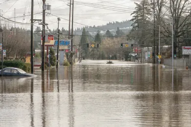 Southeast Foster Road flooded in 2009
