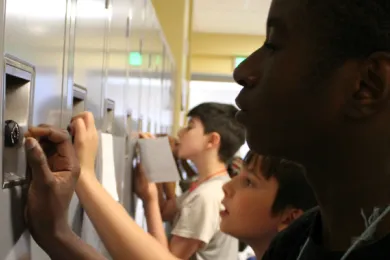 SUN students test-drive their lockers