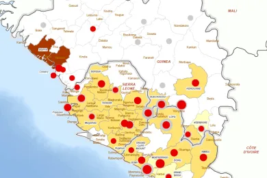 World Health Organization regional confirmed and probable Ebola cases - 16 September 2014