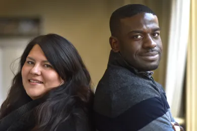 Department of Community Justice Parole & Probation Officers Leticia Longoria-Navarro and Jamiel Brown (right) worked together to take a violent sex trafficker off the streets.   