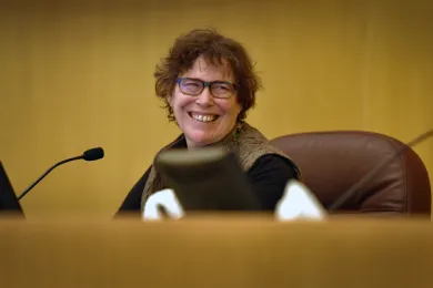 Commissioner Judy Shiprack at the April 30 board meeting 