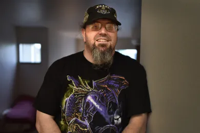 Veteran Steven Andres in his new Old Town apartment. 