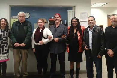 Chair Kafoury poses with DCJ client artists. 