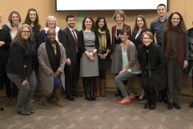 Service providers and advocates against human trafficking pose with the Board of County Commissioners on Thursday.