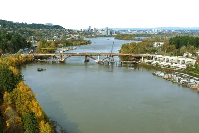 Aerial of Sellwood Bridge 