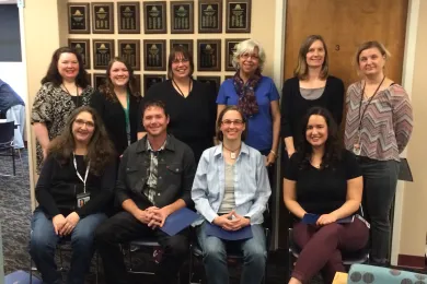 Staff from the Londer Learning Center pose for a photo to commemorate their award. 